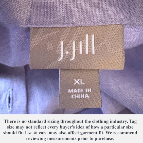 J. Jill 100% Linen Button Front Shirt Womens XL Blue Tunic Long Sleeve Top - Picture 10 of 13